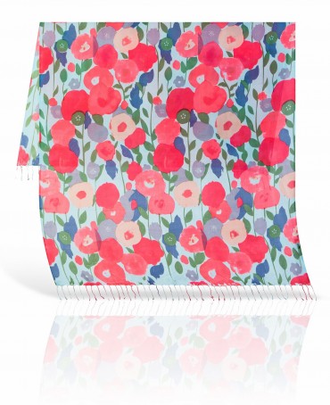 Палантин Женский S40-FLORA.ABSTR/TURQ